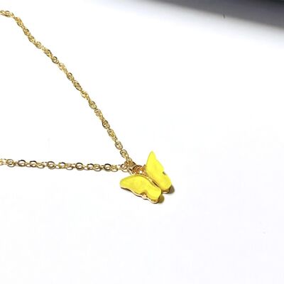 Yellow Butterfly Necklace