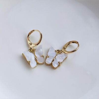 Butterfly earrings - White