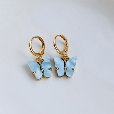 Butterfly earrings - Greenish Blue