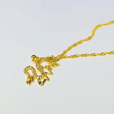 Rhine Dragon Necklace Gold
