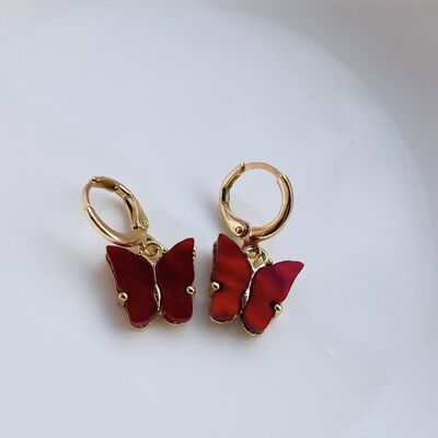 Butterfly earrings - Red