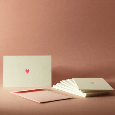 Mini Heart Card for Small Intentions with Envelope - Letterpress