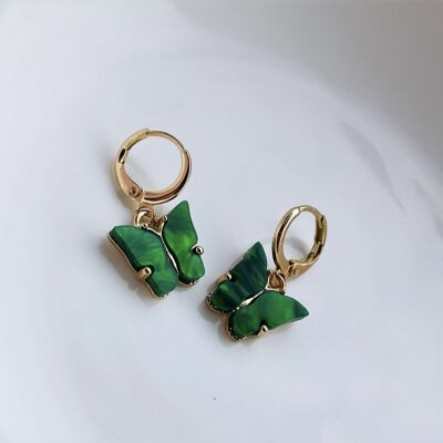 Butterfly earrings - Green