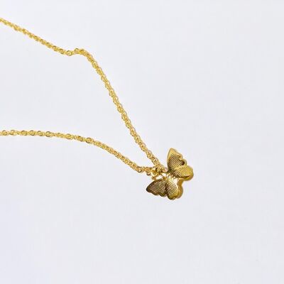 Bubbly Butterfly Necklace Gold