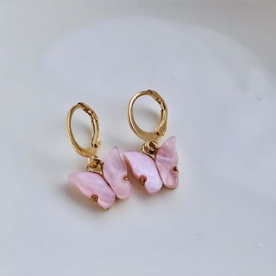 Butterfly earrings - Baby Pink