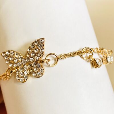 Pulsera de mariposa brillante para mujer