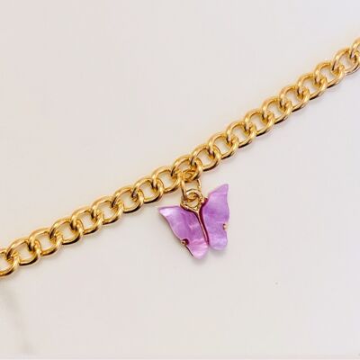 Butterfly Anklet for women - 3 color options - Purple