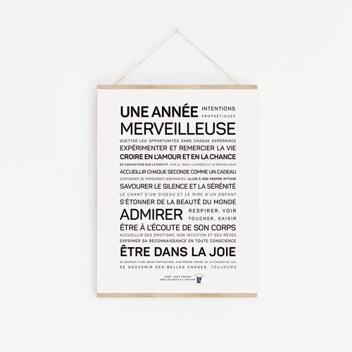 Carte de voeux Bonne année - Les mots à l'affiche