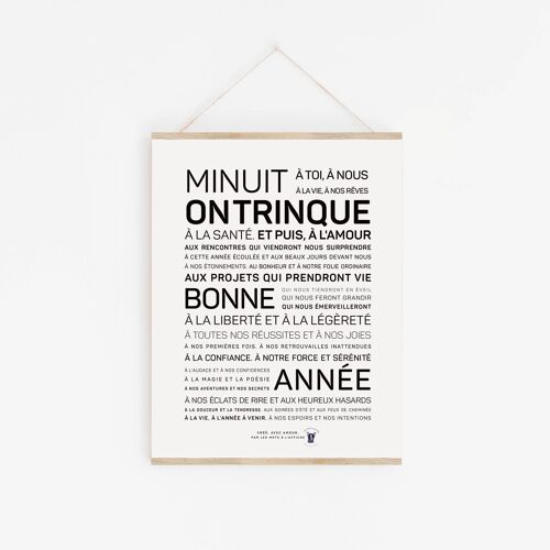 Affiche de vœux Minuit, on trinque - A2