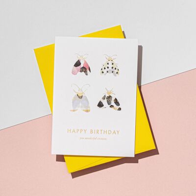 You Wonderful Creature' Birthday Moth Card__