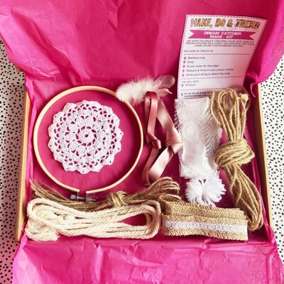Kit de manualidades de atrapasueños para bricolaje: rubor / oro rosa
