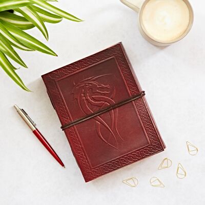 Handmade Celtic Dragon Leather Journal