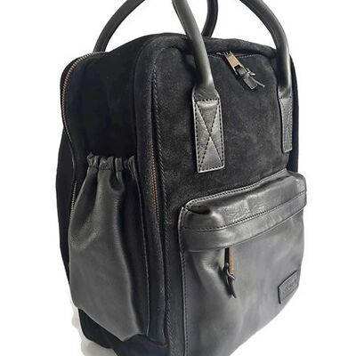 Handcrafted Classic Full-Grain Leather & Suede Daypack