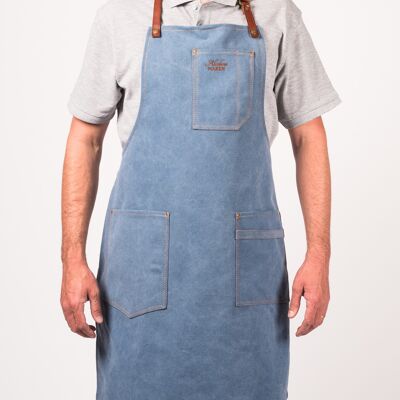 Apron Light Denim No.325 Neck + ties to tie (Universal size) Light Blue