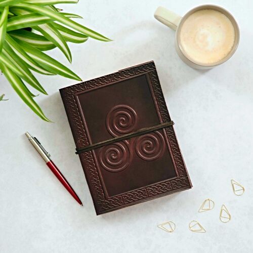 Handmade Celtic Triskelion Leather Journal