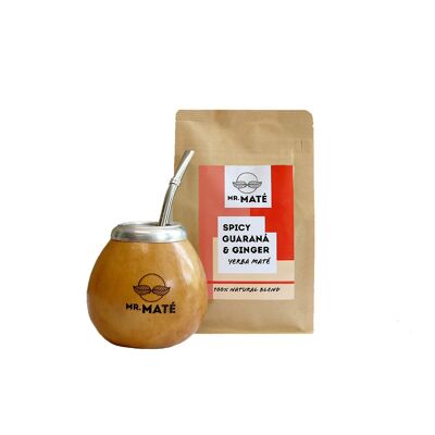 Yerba mate tea set  -  guaraná ginger 150g