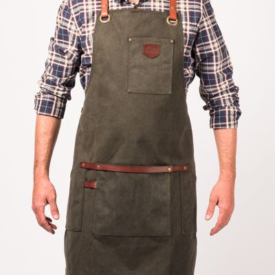 Olive Green Apron No. 547 Cross Back Straps (One Size) Olive Green