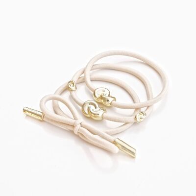 Hairtie Metal Details - Cream 3-pack