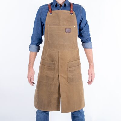 Apron N ° 690 Crossed straps on the back (Universal size) Sand