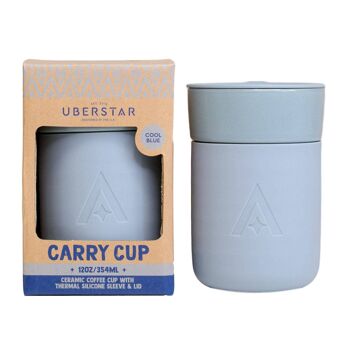 Tasse de voyage en céramique avec couvercle Carry Cup - Cool Blue 1