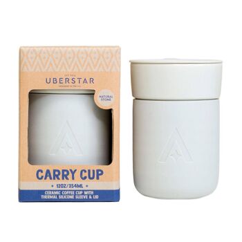 Tasse de voyage en céramique avec couvercle Carry Cup - Pierre naturelle 1