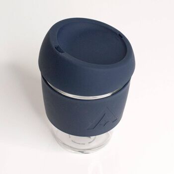 Tasse à Café de Voyage en Verre Réutilisable - 12oz Mood Indigo 2