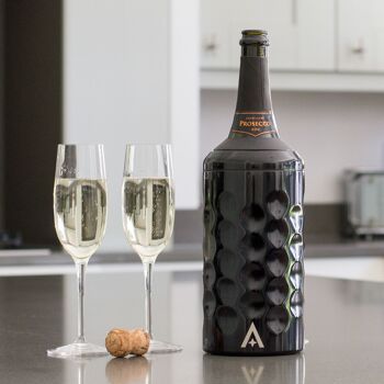 Refroidisseur de Bouteilles de Vin et Champagne avec Couvercle - Noir 5