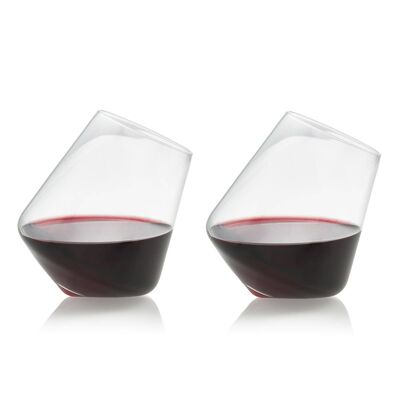 Rolling Glasses - Bicchieri da vino e whisky senza stelo (coppia)
