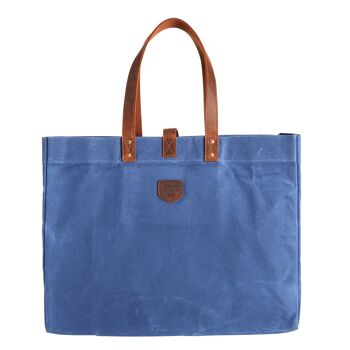 Sac cabas toile waxée ESCAPADE Bleu Indigo 1