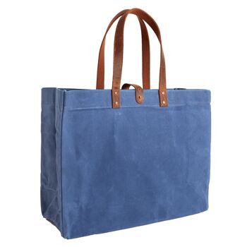 Sac cabas toile waxée ESCAPADE Bleu Indigo 2