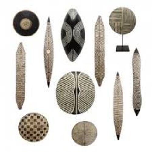 Bouclier africain en bois 1 de 60 cm / bouclier tikar / bouclier tribal