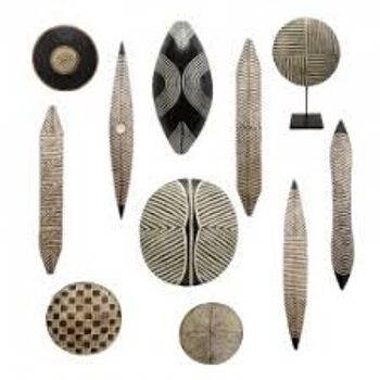 Bouclier africain en bois 1 de 60 cm / bouclier tikar / bouclier tribal 1