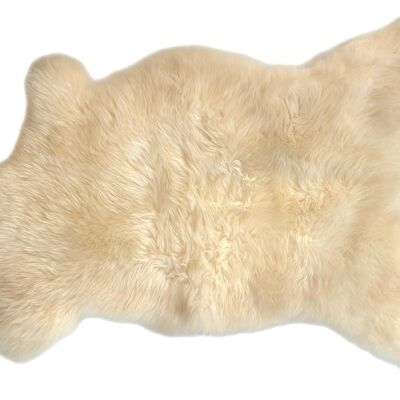 Alfombra / manta regular de piel de oveja irlandesa blanca natural