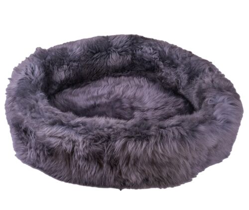 Irish Sheep Wool Pet Bed - Grey - M