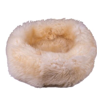 Irish Sheep Wool Pet Bed - White - L