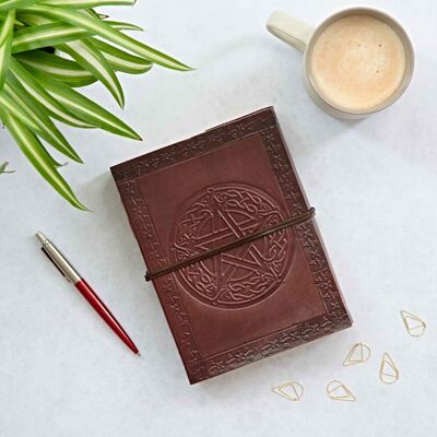 Handmade Celtic Star Leather Journal
