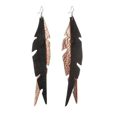 FEATHERS  Glam, rose gold-black