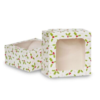 Holly Square Treat Boxen mit Fenster