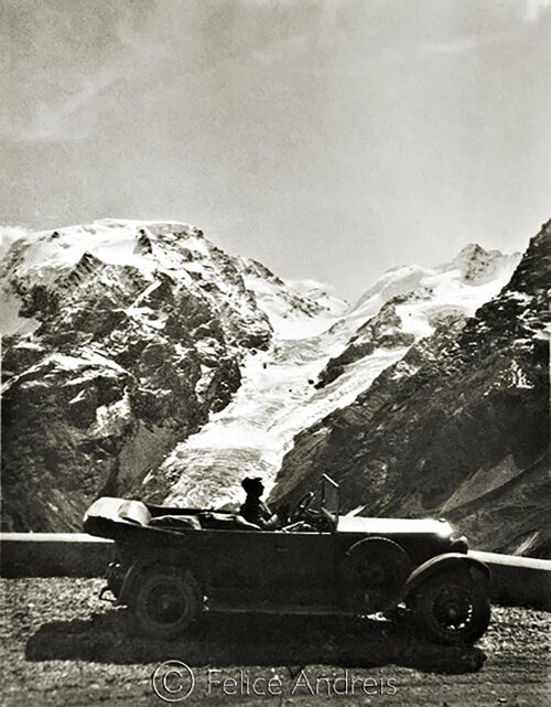 Gruppo dell'Ortler dal Passo dello Stelvio, Trentino Alto Adige  1931 - 40cm x 40cm