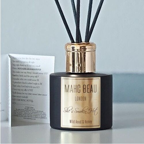 She's Smokin' Hot. Luxury Room Diffuser.  (Wild Aoud & Woodsmoke)