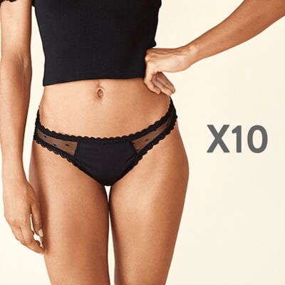 CONFEZIONE da 10 mutandine mestruali - Bikini Sidonie