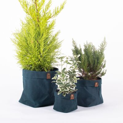 PLANTER Blue Ombre Waxed Canvas Pflanzer Set
