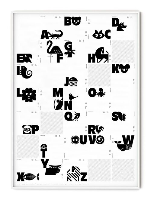 26 Days of Animals Poster - 50x70 cm