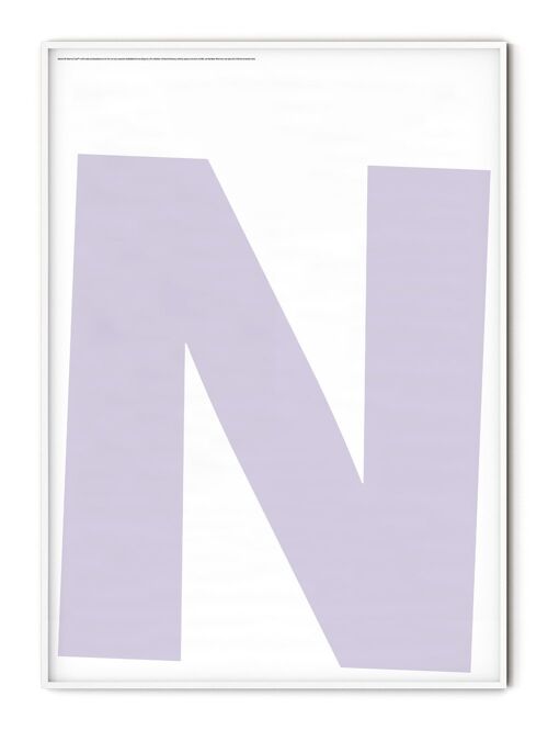 Letter N Poster - 50x70 cm