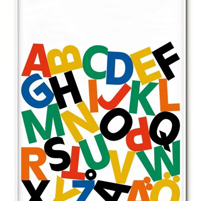 Affiche Suédoise Alphabet Pile - 30x40 cm