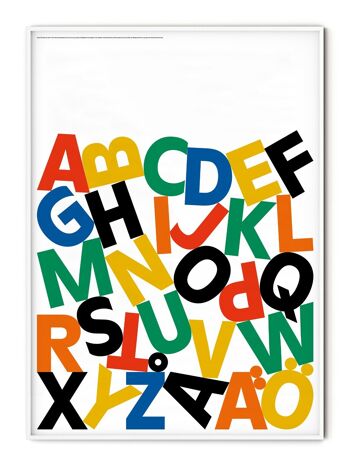 Affiche Suédoise Alphabet Pile - 30x40 cm