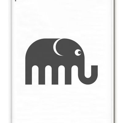 Affiche Éléphant Animal - 21x30 cm