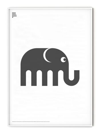 Affiche Éléphant Animal - 21x30 cm