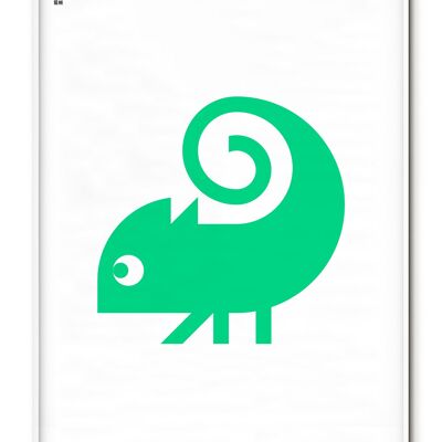 Affiche Animal Iguane - 21x30 cm