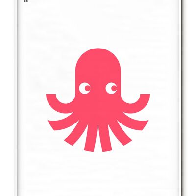 Tier-Oktopus-Poster - 21x30 cm